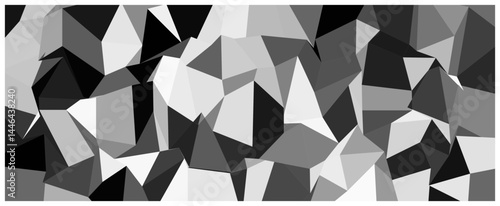 Abstract Polygonal Composition, A monochrome abstract artwork composed of various geometric polygons