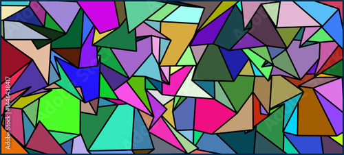 Contemporary Colorful Shape Flow, Intricate geometric layering with vibrant palettes of contrasting hues