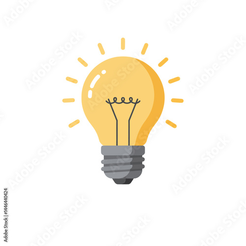 Light Bulb Icon Vector on White Background