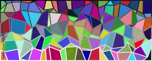 Colorful Polygonal Mosaic, A mosaic of vibrant polygons in an abstract composition.