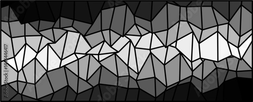Abstract Geometry in Shades of Gray, Dynamic Balance of Light and Form, sophisticated fusion of polygons, creating an intricate web of overlapping shapes with tonal variations that define depth