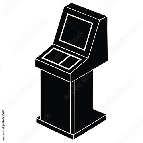 cashier element isolated in store payment kiosk on