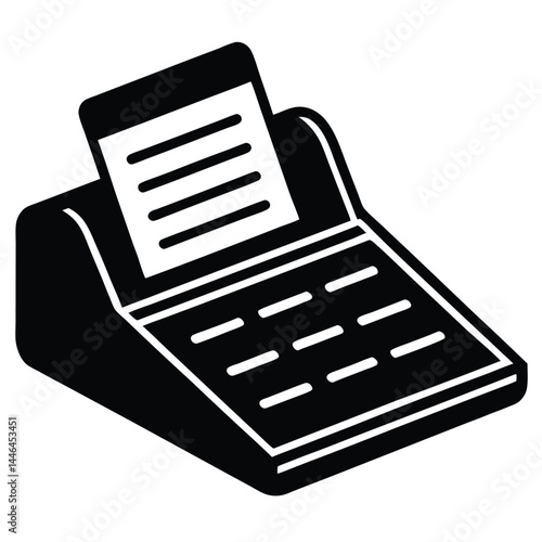 cashier element isolated invoice pad on white back