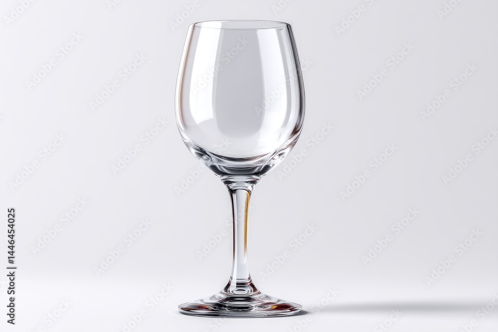 Empty clear glass wine goblet on a plain background. Empty clear glass wine goblet on a plain background.