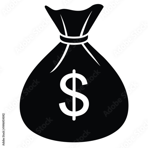 cashier element isolated money bag on white backgr