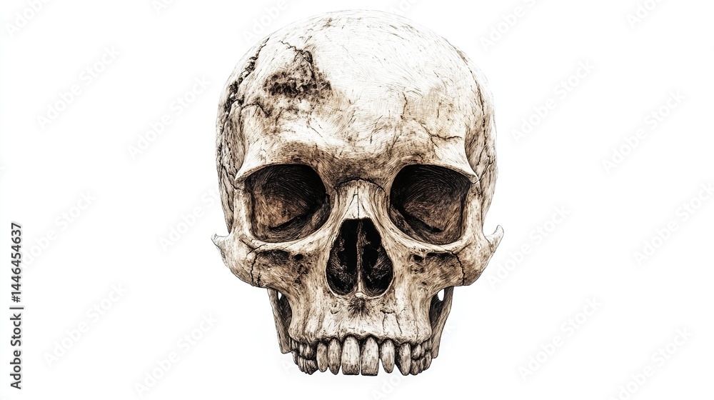 Human skull, front view, isolated on white. (1) Human skull, front view, isolated on white. (1)