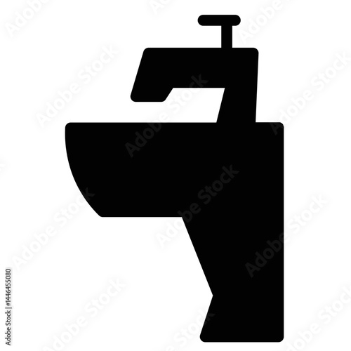 Wash Basin Faucet Glyph Icon