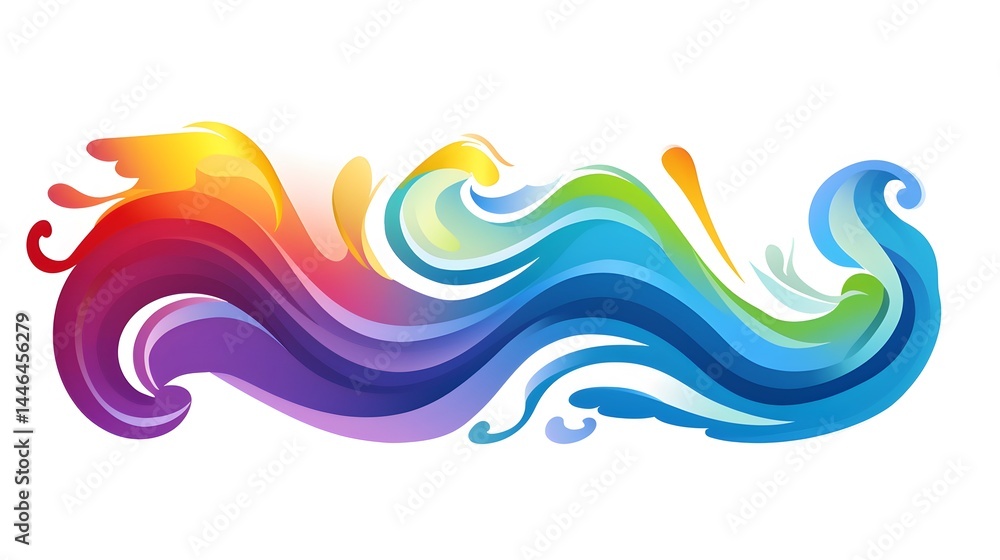 Fototapeta premium LGBT Rainbow Wave Sexual Rights Concept Vector Illustration for Diverse Communities
