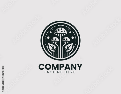 Champignon Mushroom Vector Logo Design