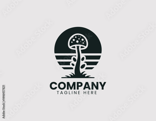 Champignon Mushroom Vector Logo Design