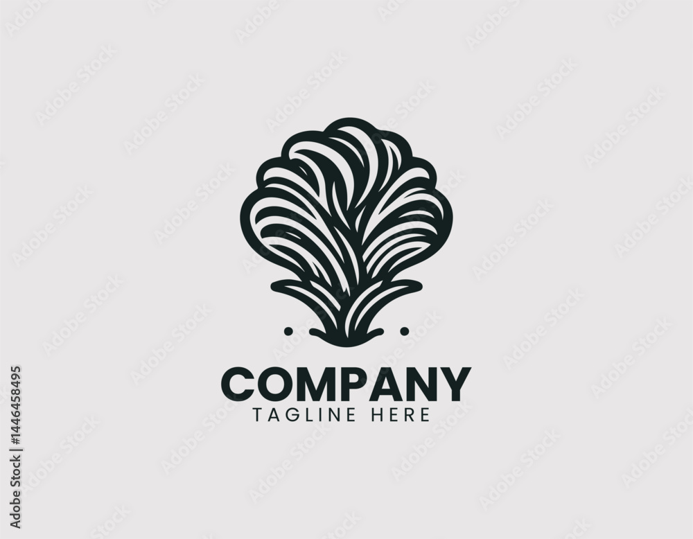 Obraz premium Oyster Mushroom Vector Logo Design