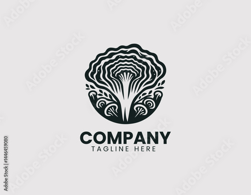 Wallpaper Mural Oyster Mushroom Vector Logo Design Torontodigital.ca