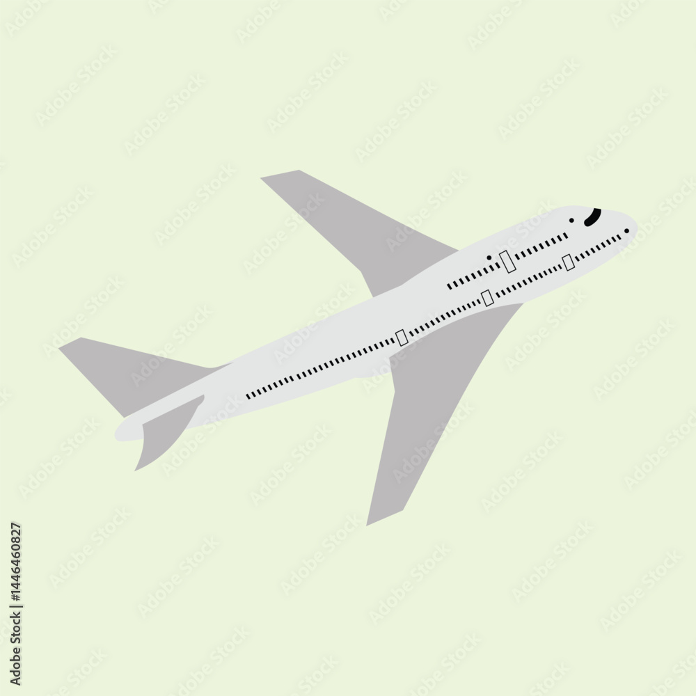 Airplane vector illustration in flat design. Airplane isolated on green background. Airplane isolated on white background illustration in flat style. Airplane vector illustration in flat design. Airplane isolated on green background. Airplane isolated on white background illustration in flat style.
