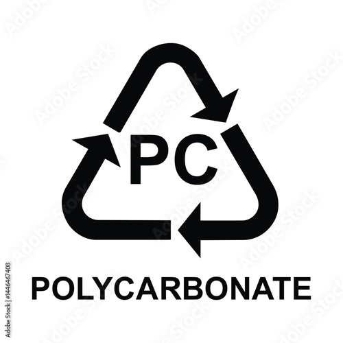 Plastic recycling symbol PC - POLYCARBONATE, vector illustration