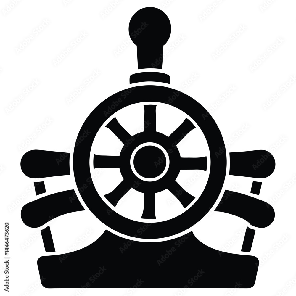 Obraz premium sailor element isolated boat throttle control on w