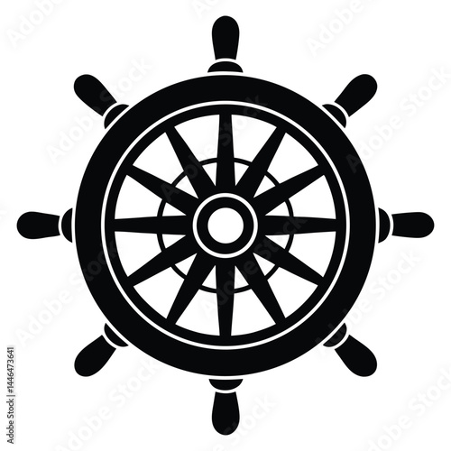sailor element isolated boat steering gear on whit