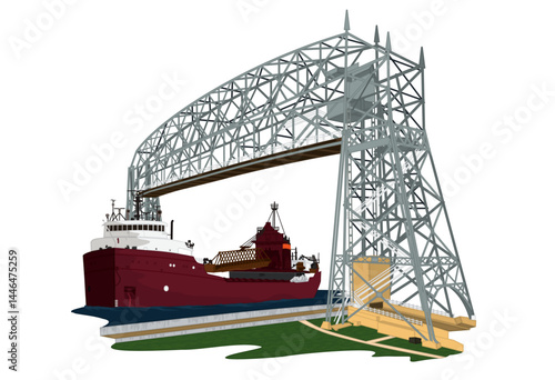 Duluth Lift Bridge Ore Freighter