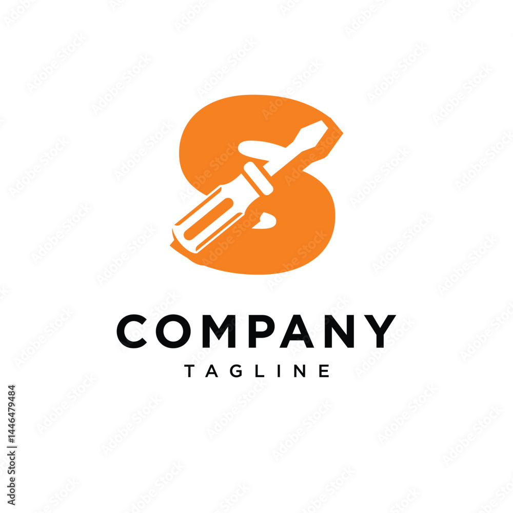 Letter S Screwdriver Logo Icon Vector Letter S Screwdriver Logo Icon Vector