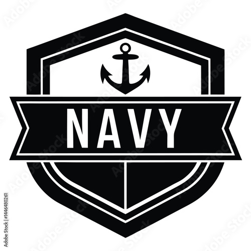 sailor element isolated navy badge on white backgr