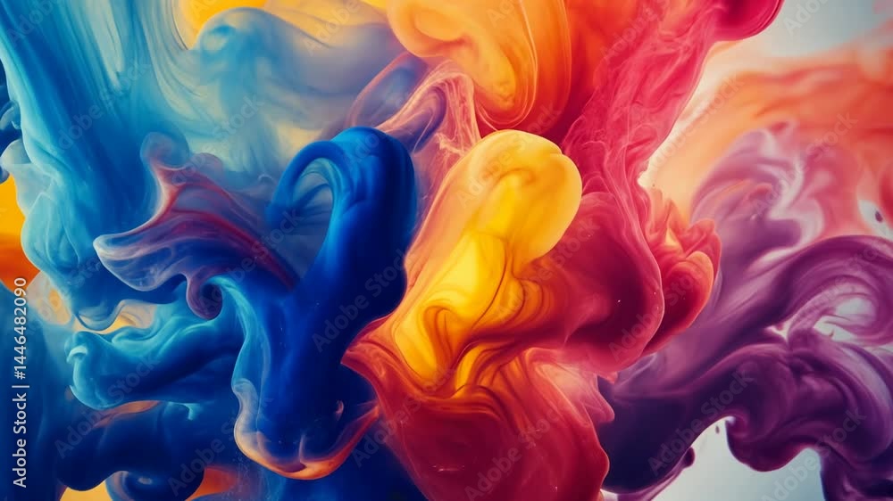 Cinematic Abstract Ink and Watercolor Explosion in Slow Motion with Colorful Patterns and Textures Cinematic Abstract Ink and Watercolor Explosion in Slow Motion with Colorful Patterns and Textures