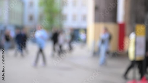Wallpaper Mural Walking people in a megalopolis in the daytime with a blurred background. The mysterious way of urban life Torontodigital.ca