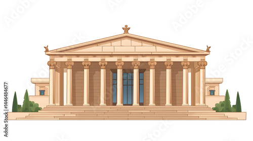 Historical Ancient Roman Temple and Greek Parthenon Antique Architecture Image