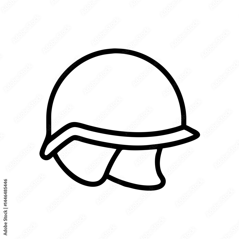 Military Helmet Line Art Icon Graphic for Branding and Logo Design Military Helmet Line Art Icon Graphic for Branding and Logo Design