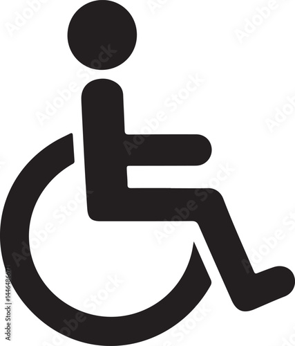 handicapped access sign or symbol flat ico