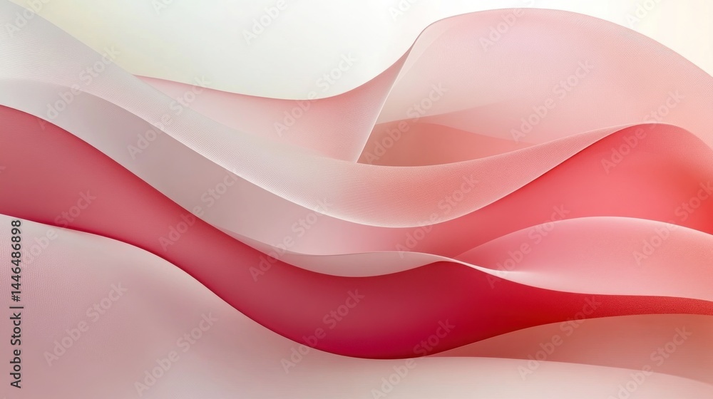 Fototapeta premium Abstract, flowing, soft color gradients in wavy layers.