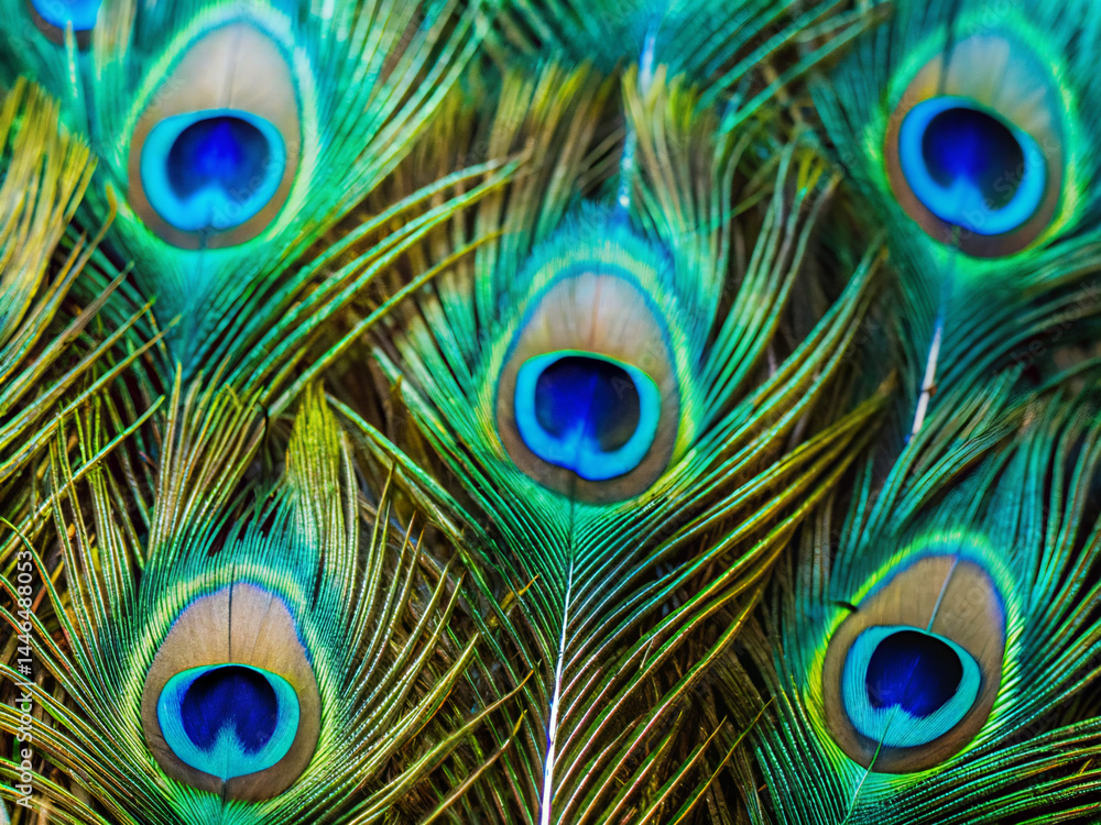 Obraz premium peacock feather close up. peacock, feather, bird, feathers, animal, nature, eye, pattern, green, blue, colorful, tail, beauty, texture, color, plume, detail, plumage, peafowl, decoration, beautiful, m