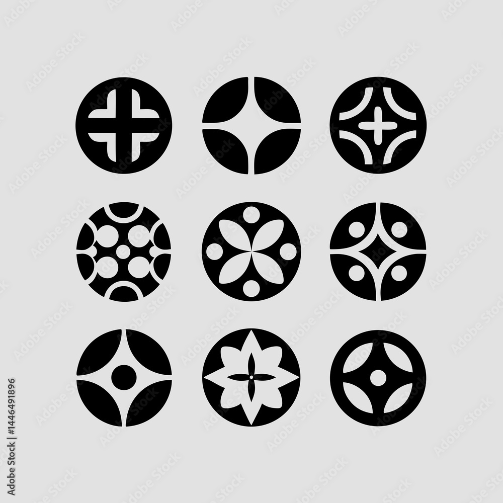Elegant Geometric Circular Design Elements for Branding and Logo Creation Elegant Geometric Circular Design Elements for Branding and Logo Creation
