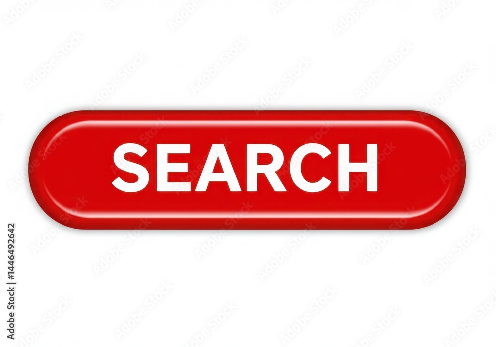 A red search button on a clean white background A red search button on a clean white background
