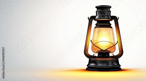 Wallpaper Mural Glowing antique kerosene oil lamp on white. Torontodigital.ca