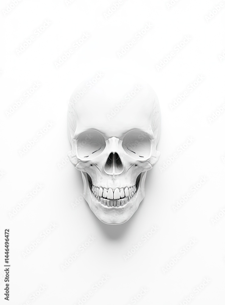 Fototapeta premium White skull on white