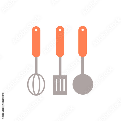 シンプルなキッチンアイテムのアイコン