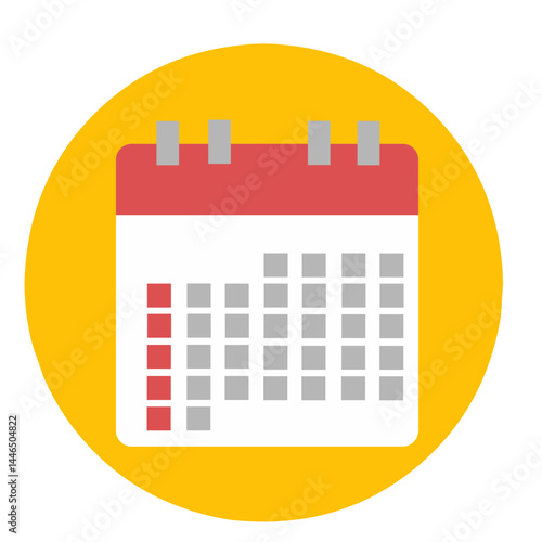 Calendar or appointment schedule flat soft color icon for apps and websites.