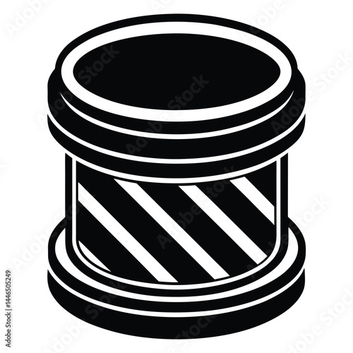 barber element isolated pomade tin on white backgr