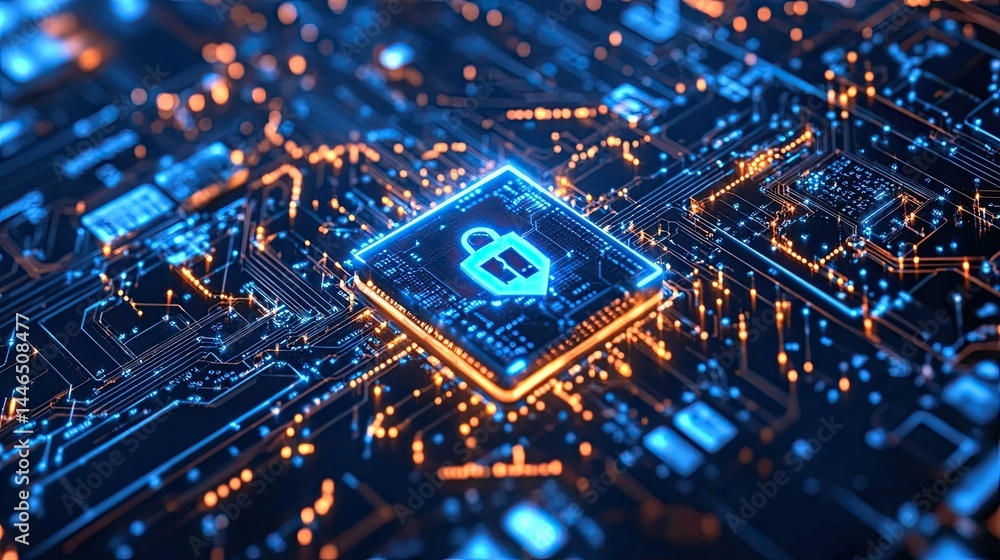 Advanced network security protocols showcased in a futuristic digital interface Advanced network security protocols showcased in a futuristic digital interface