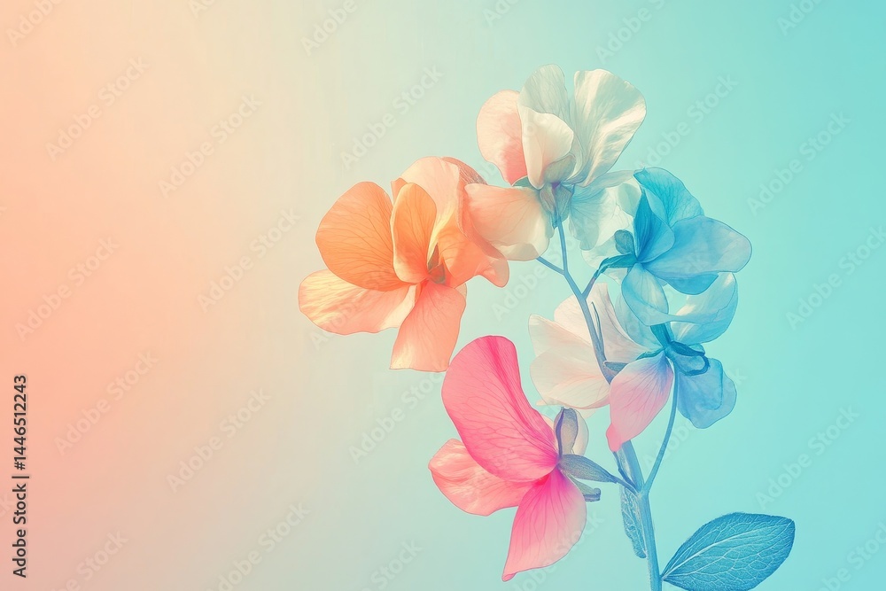 Obraz premium Soft, pastel flowers in a vibrant, springtime arrangement.