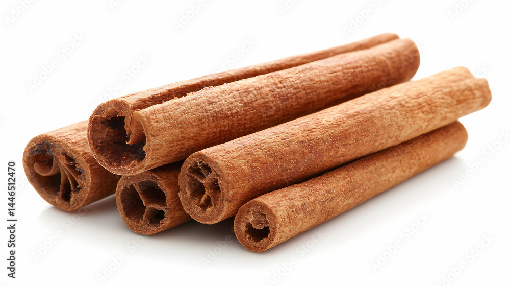 Sticks of Cinnamon Spices on White Background for Culinary Use Sticks of Cinnamon Spices on White Background for Culinary Use