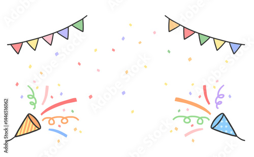 パーティのガーランドとクラッカー