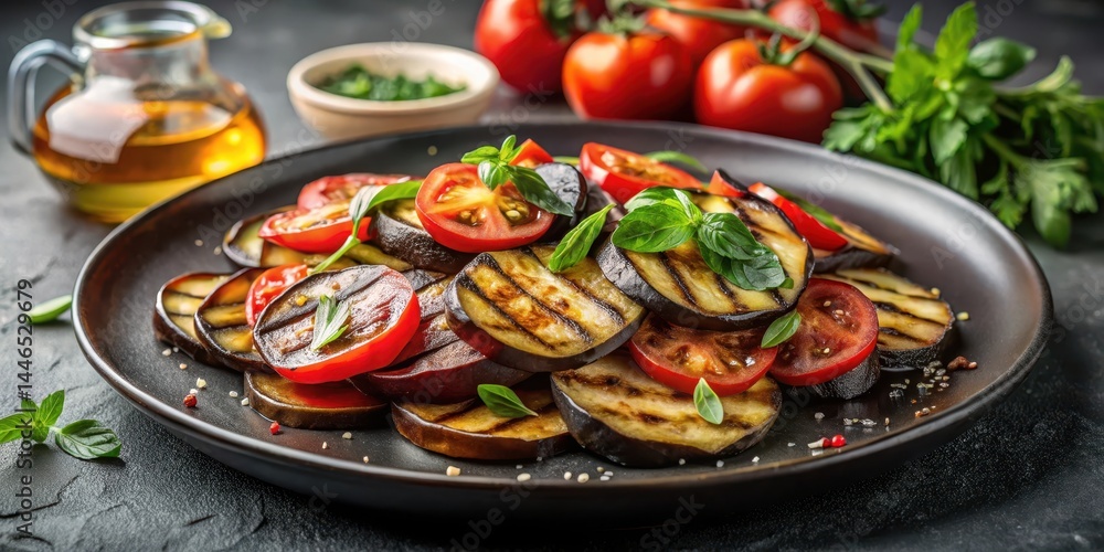 Grilled Eggplant and Tomato Salad with Fresh Basil A Delicious Summer Dish Grilled Eggplant and Tomato Salad with Fresh Basil A Delicious Summer Dish