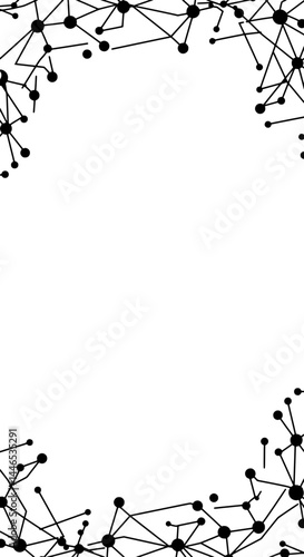 Network Structure Abstract: An artistic representation of interconnected nodes forming a complex network, conveying ideas of connectivity, data, and the digital age.