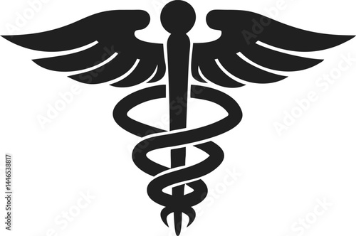 Caduceus Medical Icon Vector – Premier Healthcare Emblem