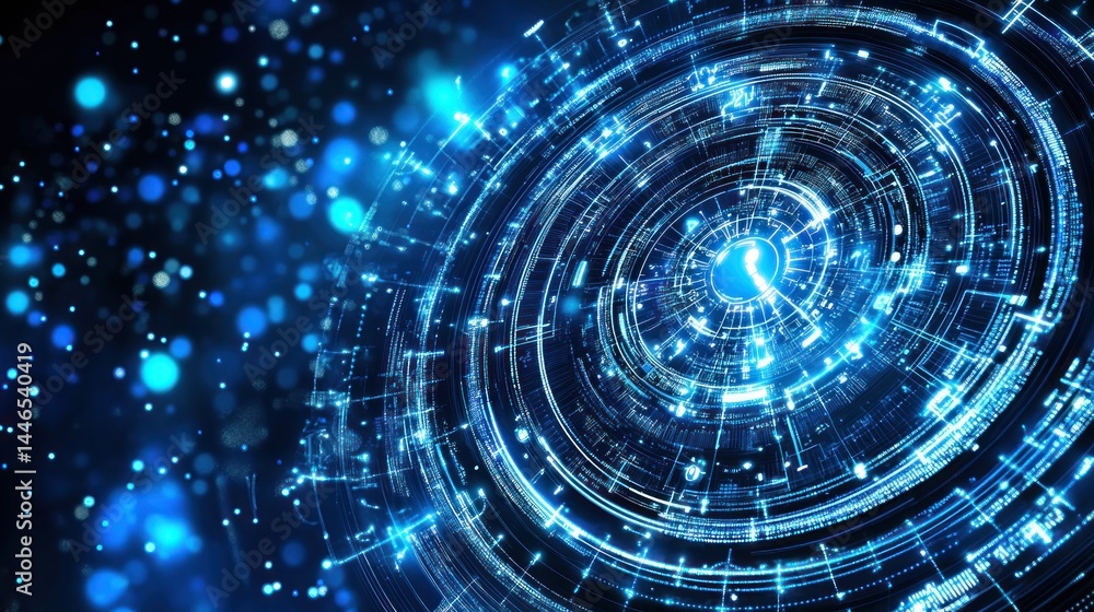 Obraz premium Abstract Blue Circular Design