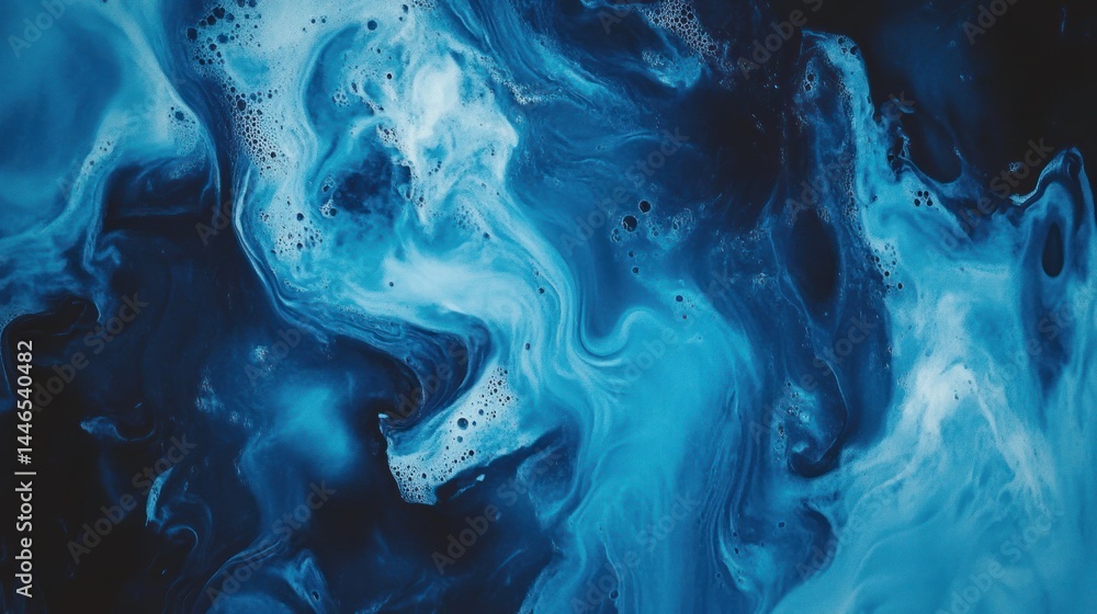 Abstract swirling blue and white liquid Abstract swirling blue and white liquid