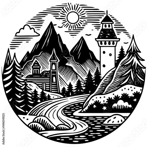 Hand-Drawn Nature and Landscape Elements Collection