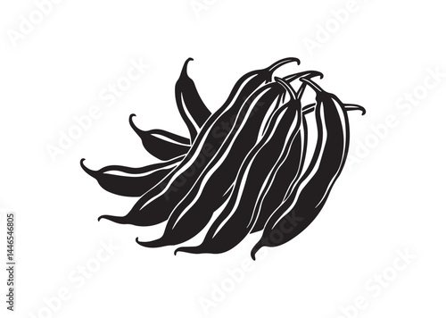 Green beans silhouette vector