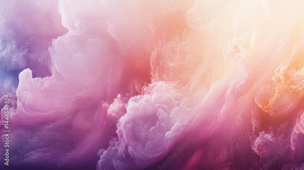 Fototapeta premium A vibrant, ethereal display of swirling, pastel colored smoke.