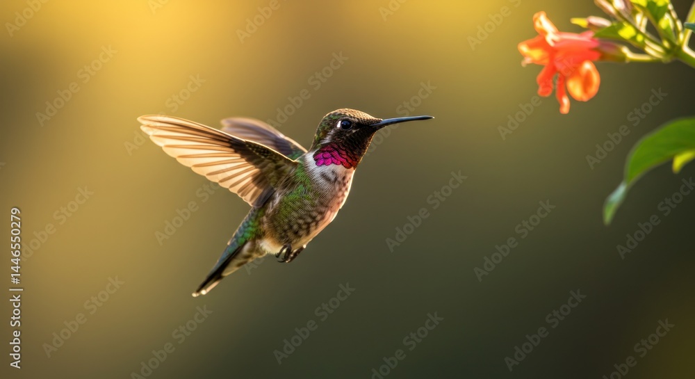 Fototapeta premium Hummingbird in Flight Photo